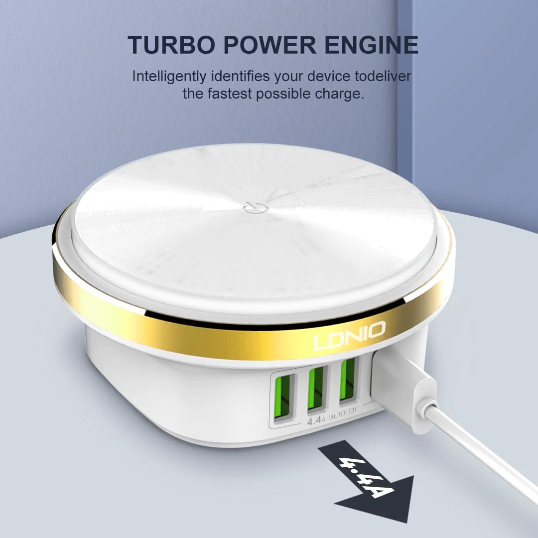 Charger LED Bedside Lamp With 4 USB