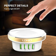 Charger LED Bedside Lamp With 4 USB